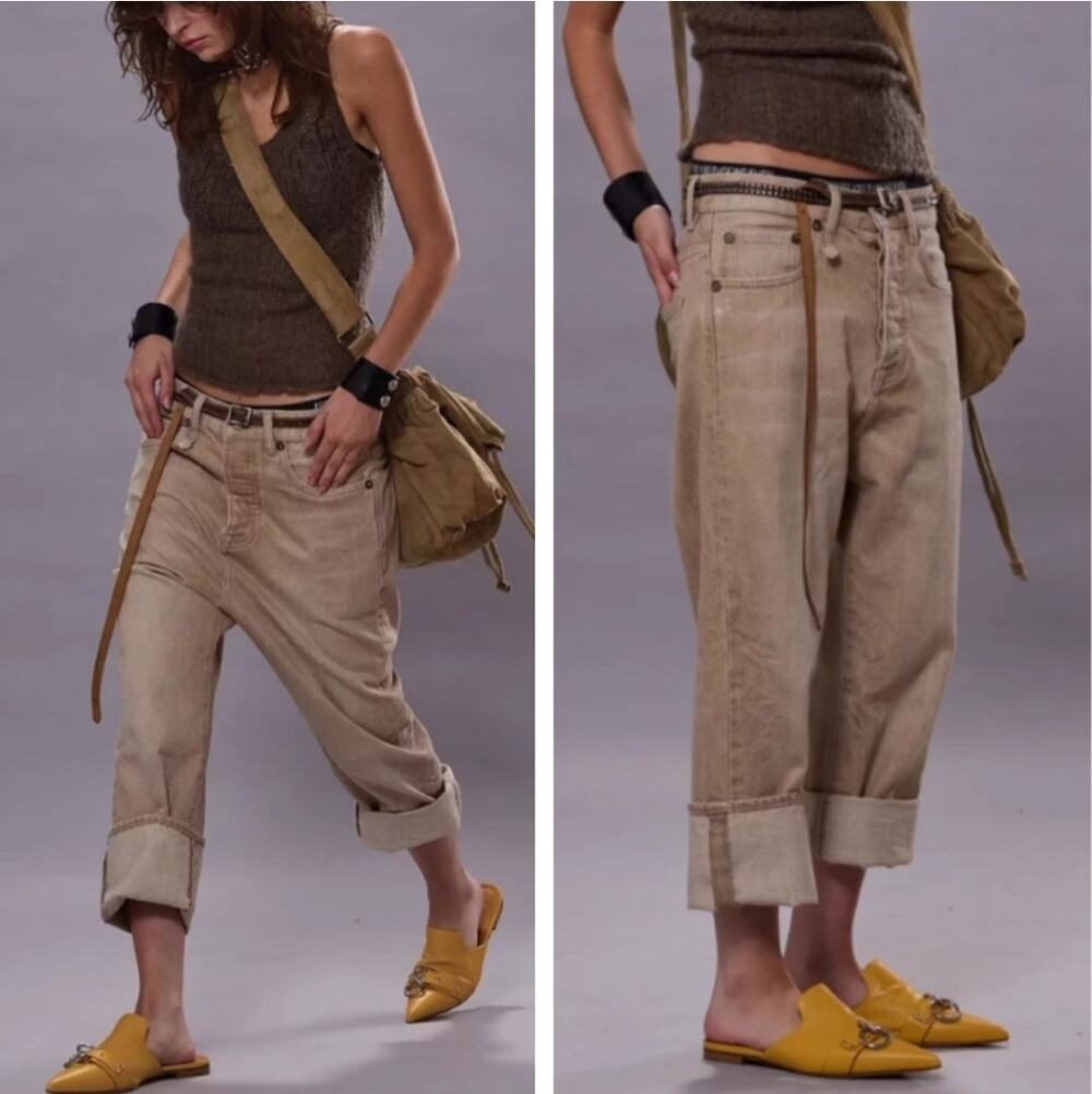 R13 Tailored Drop Kurtis harem tan jeans size 27